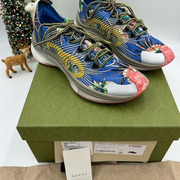 Men’s Gucci floral run sneakers size 9.5 made in Italy - Picture 2 of 8